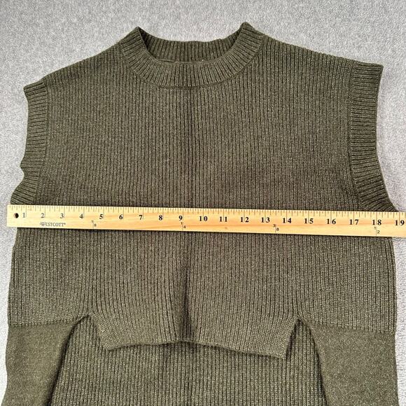Kerisma High Low Sleeveless Tunic Sweater Women's S/M Olive Green Sleeveless - Picture 3 of 7